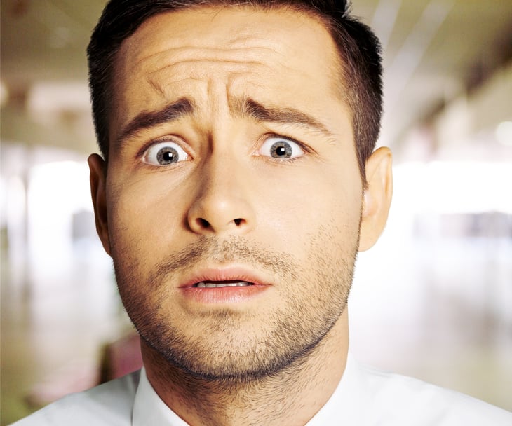 A man expressing shock