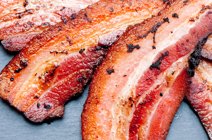 Closeup of bacon.