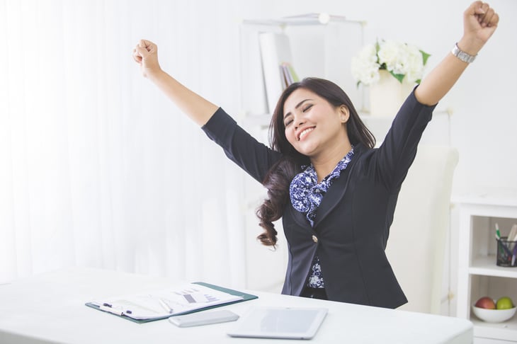 happy businesswoman
