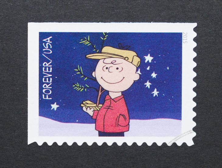 Charlie Brown stamp.