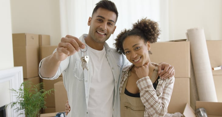 Couple in new home