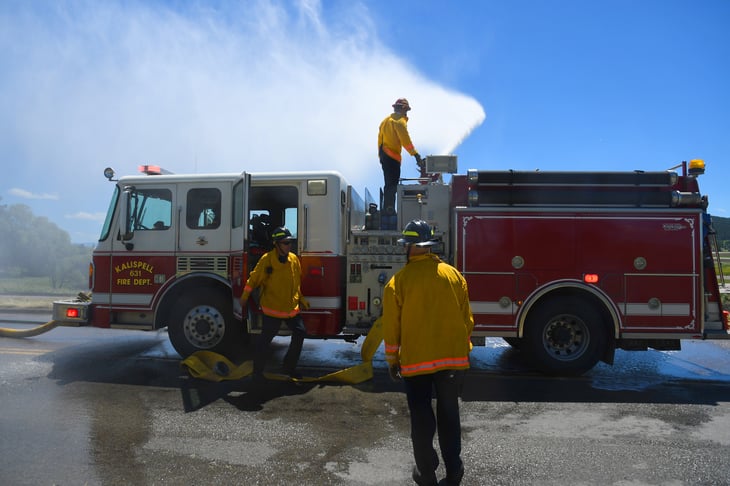 Firefighters in Kalispell, Montana