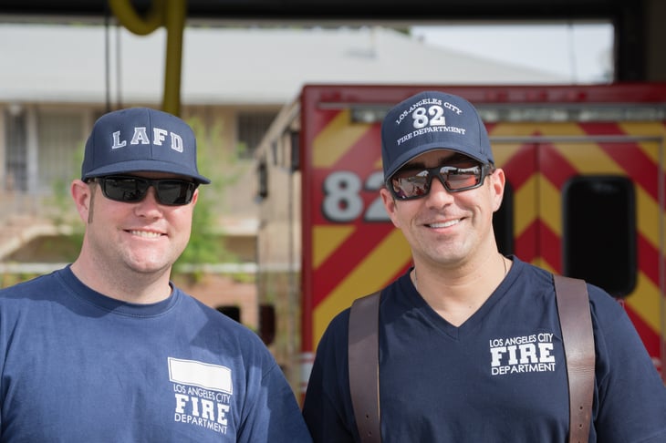 Firefighters in Los Angeles, California