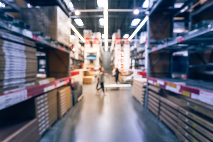 Warehouse store aisle
