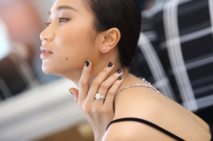 Woman with diamond ring