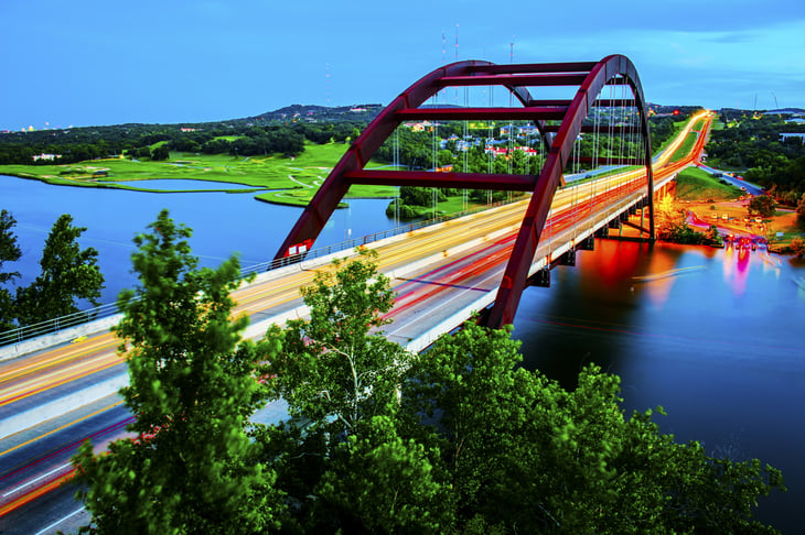The Pennybacker Bridge in Austin, Texas
