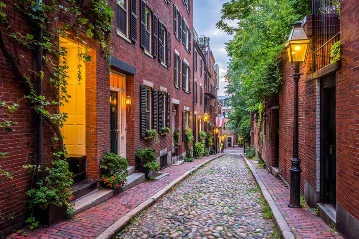 Boston, Massachusetts street scene.