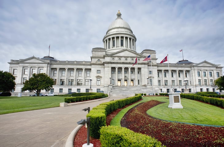 Capitol building in Little Rock, Arkansas.