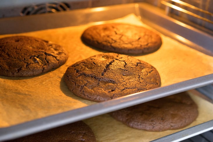 cookies baking in the oven