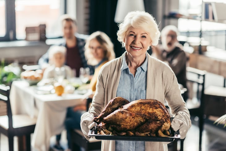 Woman with turkey