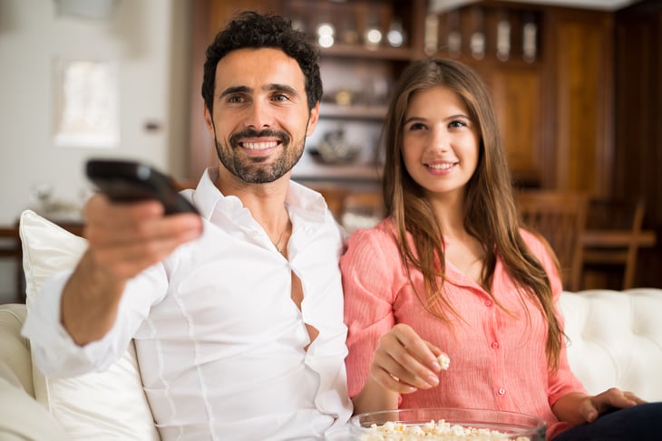 Couple watching TV