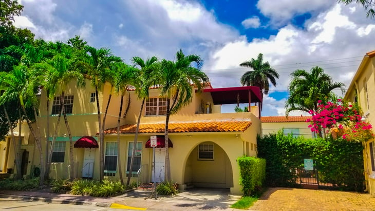 Brightly colored Miami home.