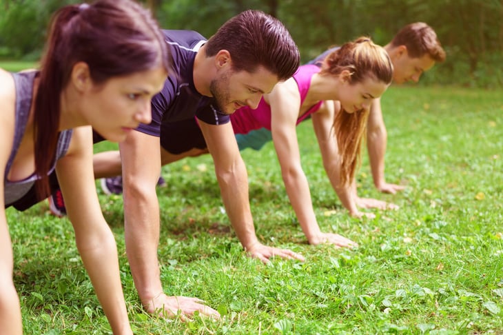 People exercising outdoors