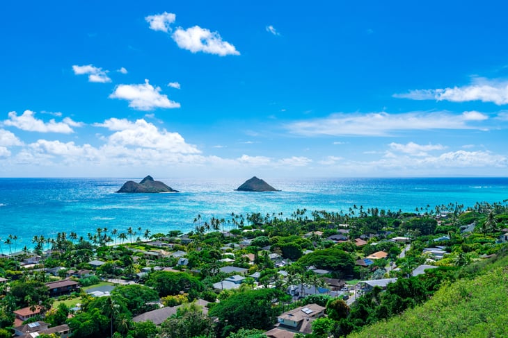Lanikai Hawaii, aerial view