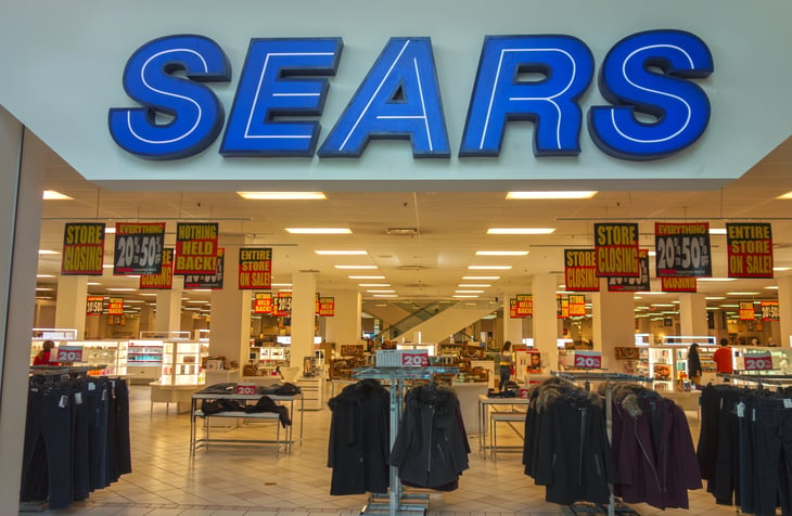 Sears store front in a mall