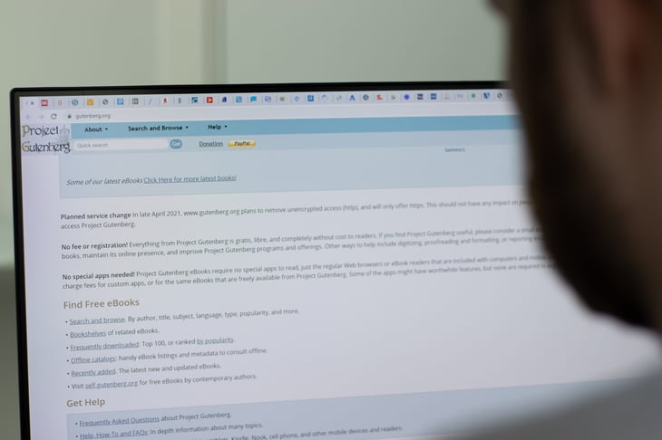 Project Gutenberg ebook website