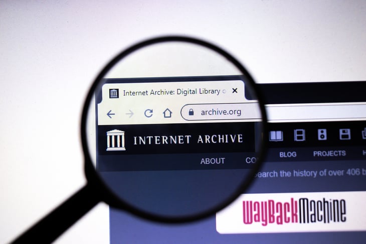 Internet Archive website, home of the Wayback Machine and Open Library
