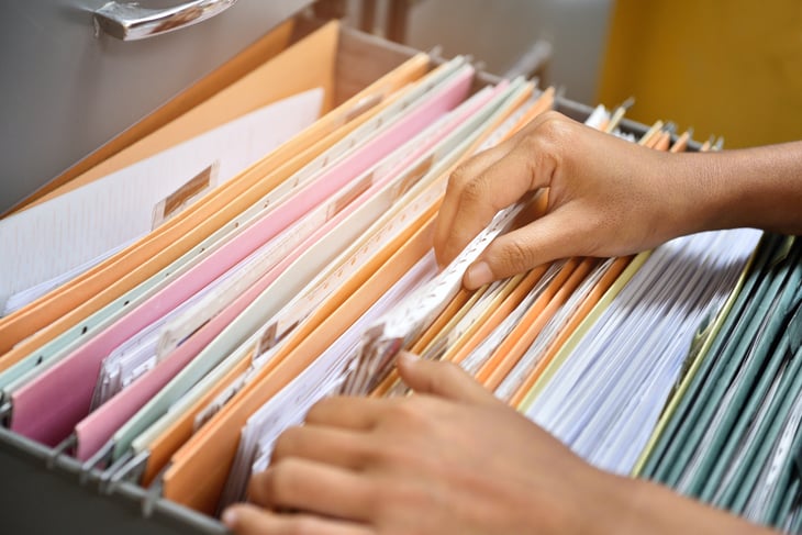 Box of file folders