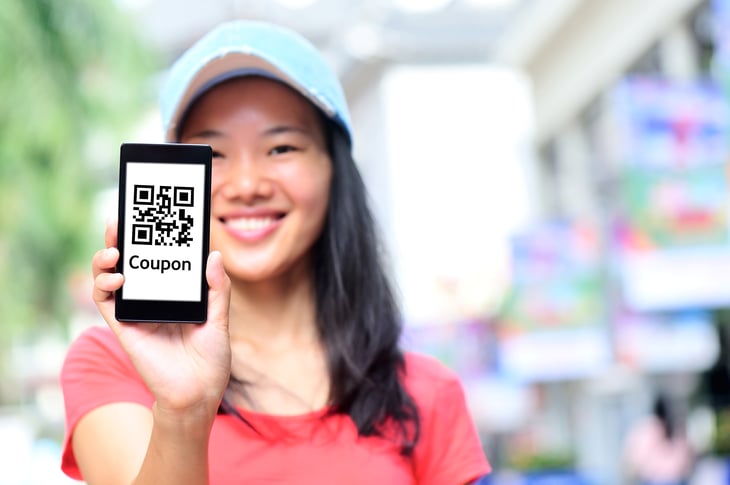 Woman with coupon