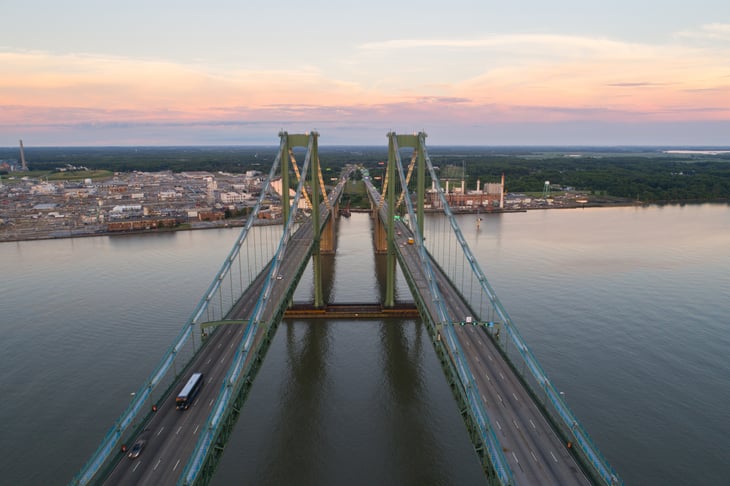 New Jersey from Delaware