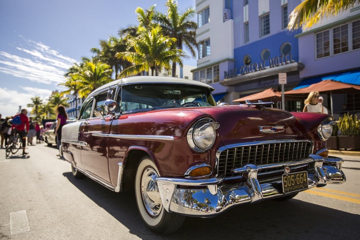Classic car in Miami.