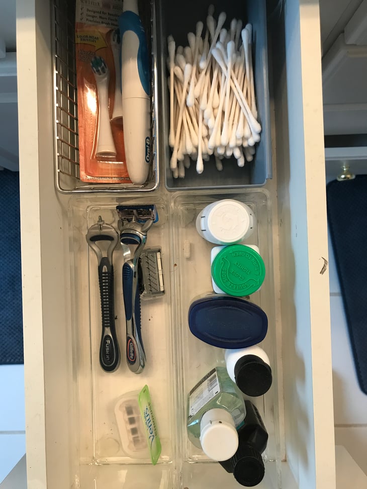 Organized vanity drawer