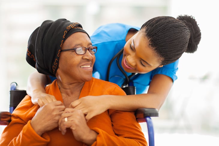 Nurse with patient