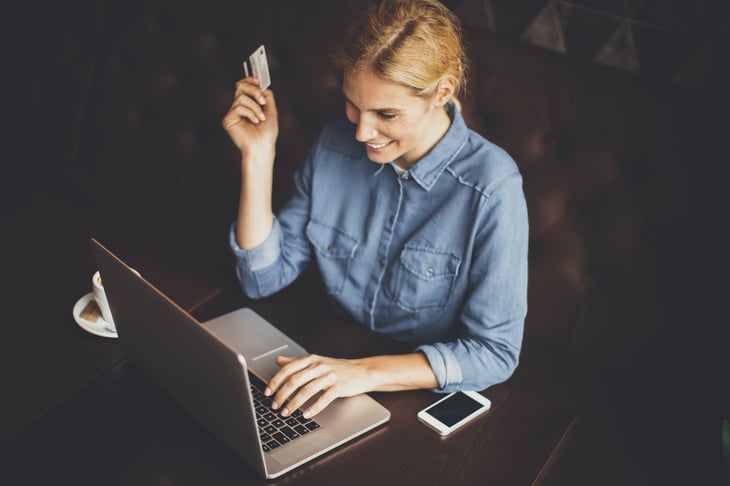 Woman shopping online