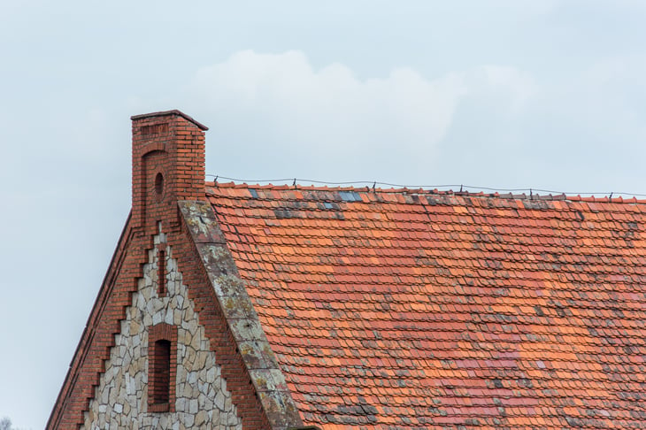 Old roof in need of repair
