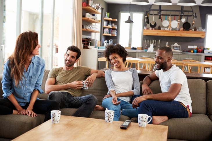 Friends hanging out and chatting
