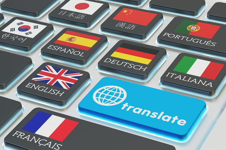 Translate keyboard with options for different languages