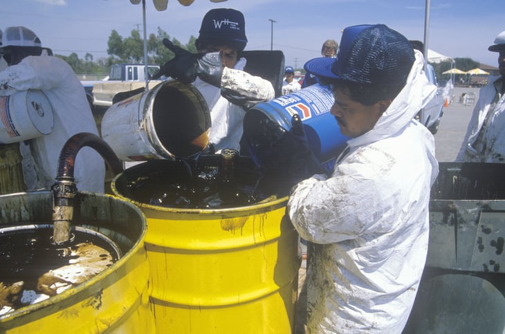 Hazardous waste worker