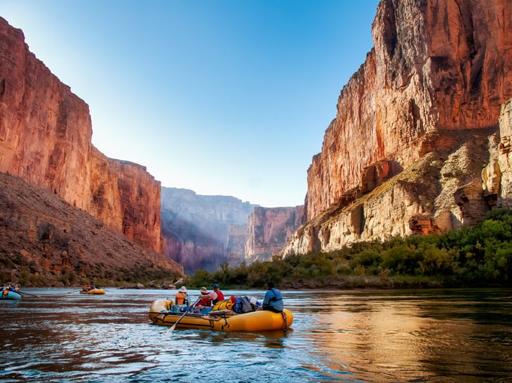 People river rafting in Grand Canyon National Park