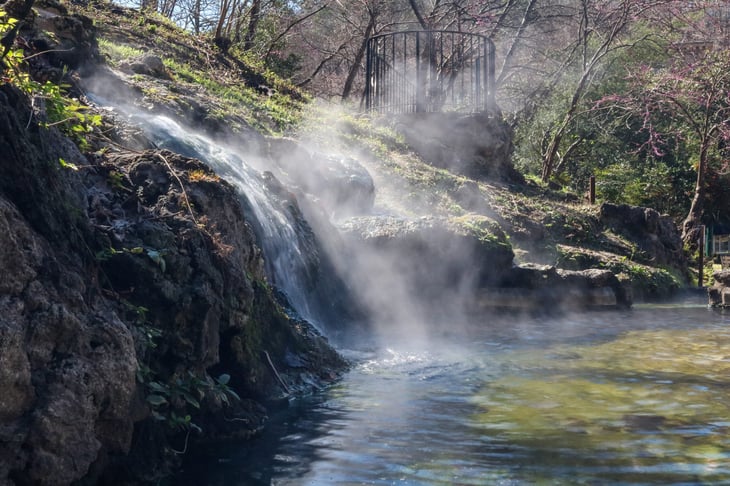 Hot Water Cascade at Hot Springs National Park in Arkansas