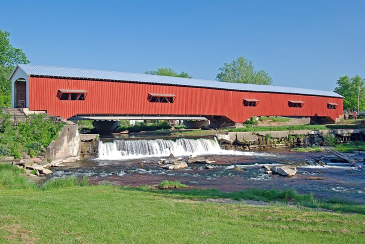 Restored Historical Bridge in Bridgeton Indiana