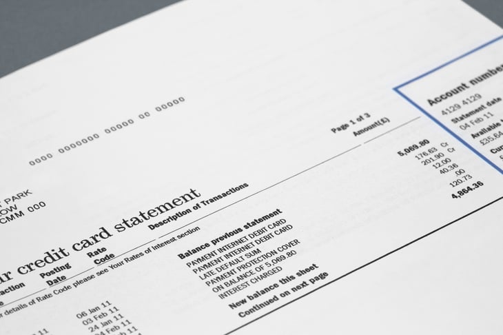Credit card bill