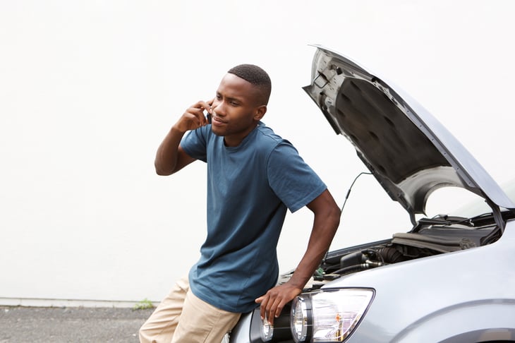 Man with car troubles.