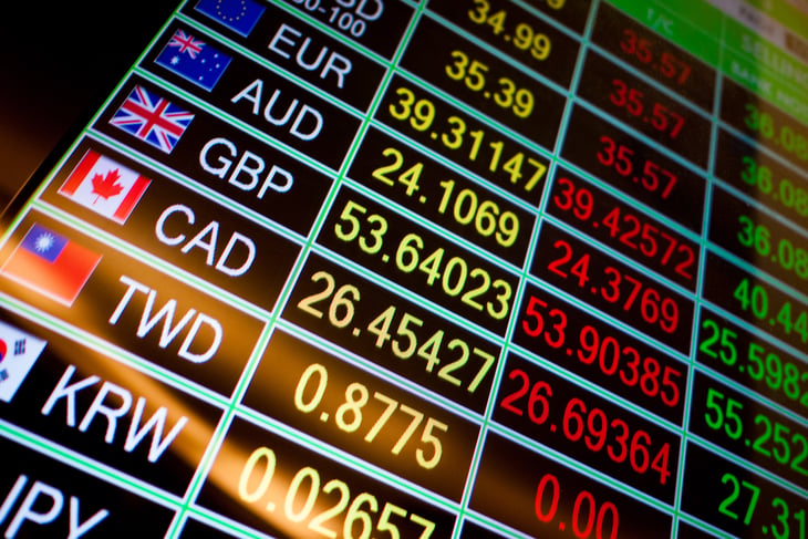 Currency exchange rates on board.