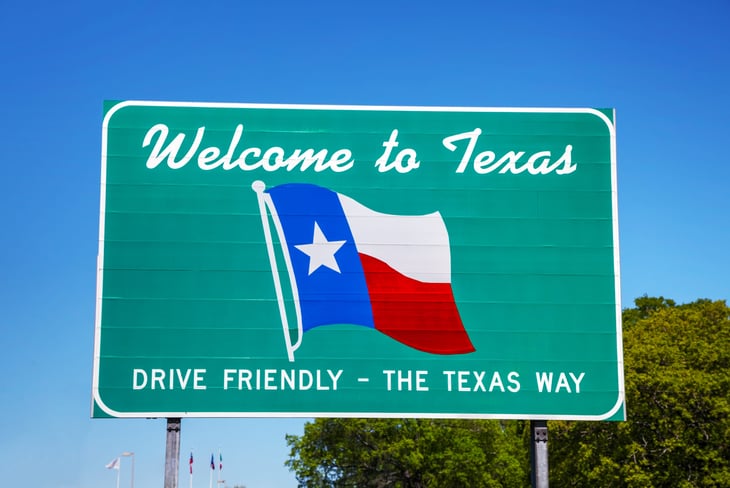 Texas road sign