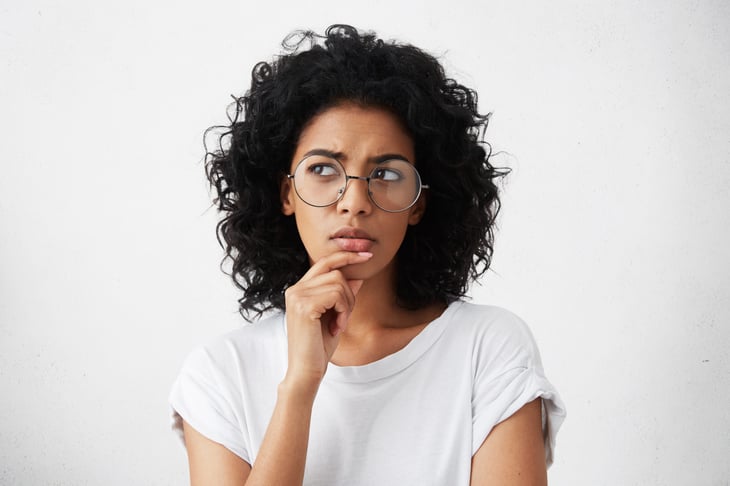 Woman asking a question