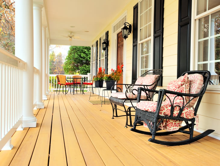 Porch with rocking chairs
