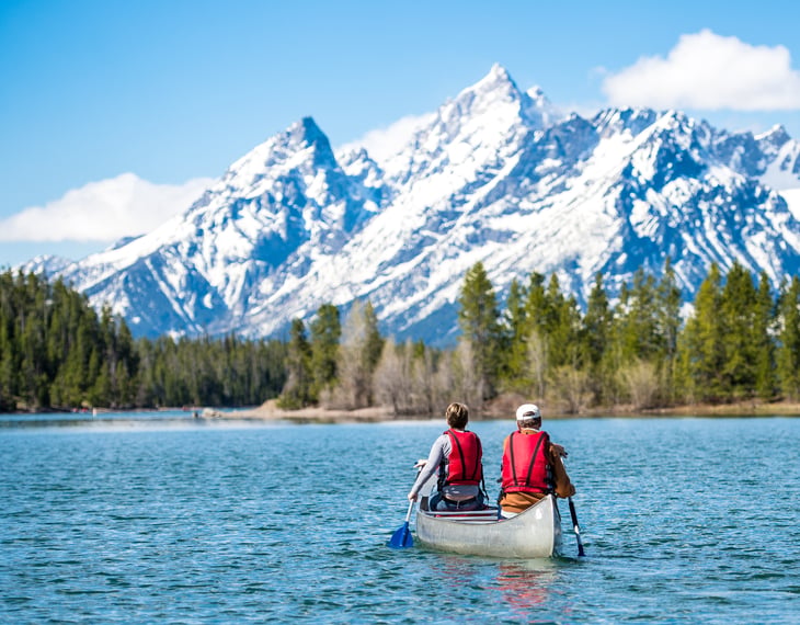 People canoeing in Grand Teton National Park