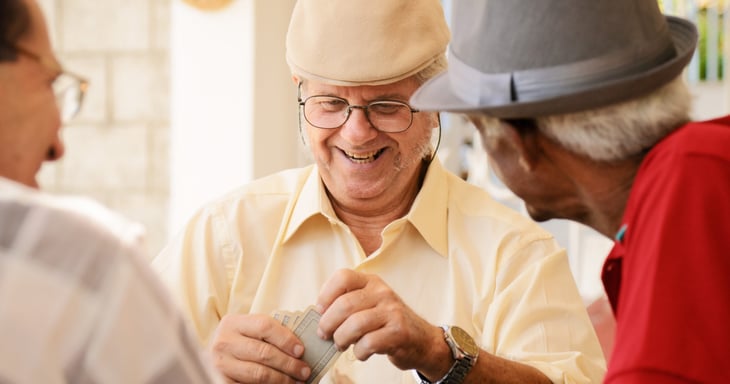 Retirees playing cards