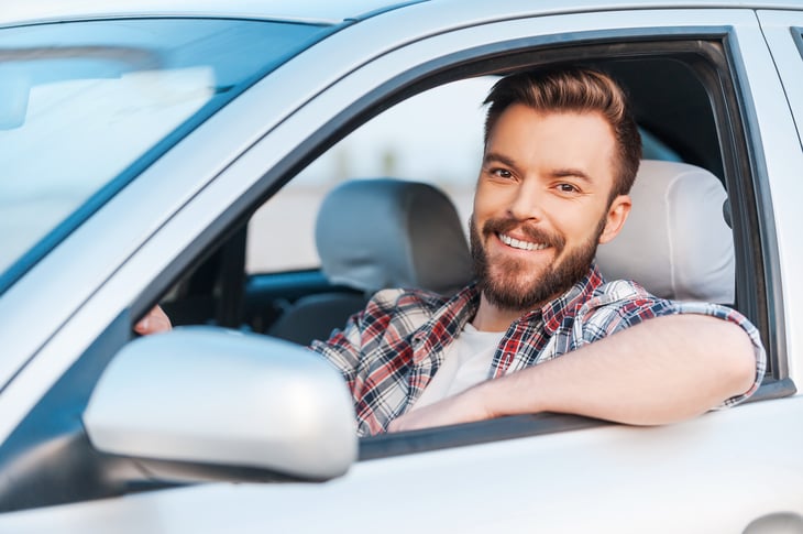 Man in car