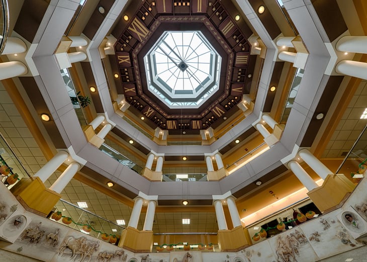 Ceiling clock in Lexington, Kentucky Library