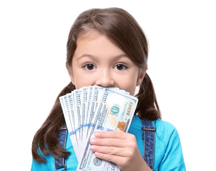 Girl with money