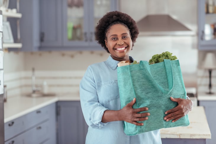 woman with groceries