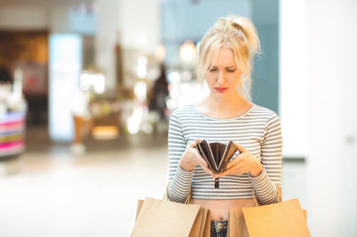 Woman who overspends