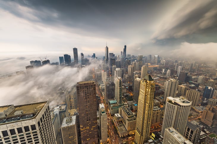 Chicago with clouds