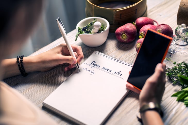 Planning meals.